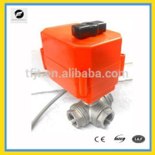 DC12V 3Way CR02 -3wires control DN20 acero inoxidable 304 NPT T-low Motor operado válvula con indicador de posición